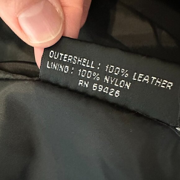 100% LEATHER gorgeous classic vintage 90s gold button blazer stretch women M - Picture 8 of 14